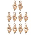 巻き貝パールビーズチャームジュエリ...