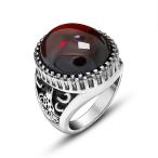 7 レッドチップトリップチタンスチールメンズリングヴィンテージ宝石象嵌リングブレスレットアクセサリー716 8051