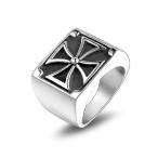 ショッピングチップトリップ 12 シルバーチップトリップドーミネリングクロスリングメンズチタンスチールジュエリーレトロトレンディなシングルパーソナリティリングジュエリー584 9121