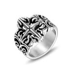 8 シルバーチップトリップ文学クラシックパターンファッションパーソナリティチタンスチールリング342 9365