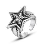 ショッピングチップトリップ 7 シルバーチップトリップチタンスチールリング5ポイントスターボーイズリングファッションリングガール98 9343