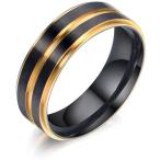 ショッピングチップトリップ 12 ゴールドチップトリップファッションラッサ電気メッキカラー二重層リング溝メンズリング1017 8426