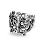 ショッピングチップトリップ 9 シルバーチップトリップレトロファッションチタンスチール中空花リング鮮やかな蝶の女性リング357 8280