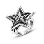 ショッピングチップトリップ 9 シルバーチップトリップチタンスチールリング5ポイントスターボーイズリングファッションリングガール98 9383