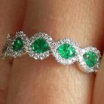 エメラルドジルコンエンゲージリング