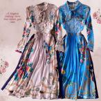 【S-2XL】海外セレブ大きいサイズ 蝶結び プリーツ ドレスQ169