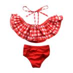 女の子の花の印刷入浴スーツフリルは...