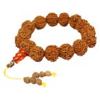 ショッピングルルド ナチュラルルドラクシャチャームブレスレットつの花びら仏ビーズブラウンバングルジュエリーギフト