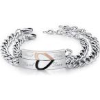 女性のためのペアカップルブレスレットチタンスチールジュエリー、男性愛のためのユニークなギフト