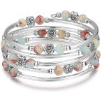 ラップバングルローズビーズブレスレ...