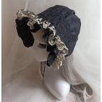 ストローハット レディース つば広帽子 麦わら帽子 ストローハットロリータ風 レース 紫外線対策 日焼け UVカット お花 リボン ロリー