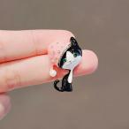 クリエイティブピンク帽子猫ブローチ...