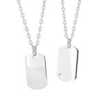 ショッピングホワイトデー ペアネックレス ステンレス クロストゥーミー St アクセサリー カップル ダイヤモンド ドッグタグ ペア メンズ レディース ペンダント SN11-053 SN11-054