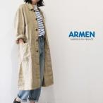 アーメン ARMEN NAM2111LH リネン ヘリンボン オーバーサイズ ワーク コート メカニック ポケット付き ジャケット ロング 麻