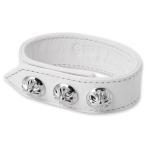 Yahoo! Yahoo!ショッピング(ヤフー ショッピング)【CHROME HEARTS　クロムハーツ　Bracelet　ブレスレット】3ボタン2スナップレザーブレスレットw/クロスボタン/ホワイト【送料無料】