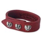 Yahoo! Yahoo!ショッピング(ヤフー ショッピング)【CHROME HEARTS　クロムハーツ　Bracelet　ブレスレット】3ボタン2スナップレザーブレスレットw/ハートボタン/レッド【送料無料】