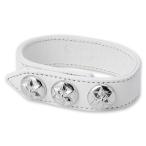 Yahoo! Yahoo!ショッピング(ヤフー ショッピング)【CHROME HEARTS　クロムハーツ　Bracelet　ブレスレット】3ボタン2スナップレザーブレスレットw/スターボタン/ホワイト【送料無料】