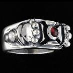 【TRAVIS WALKER　DOUBLE CROSS　トラヴィスワーカー　ダブルクロス　Ring　リング】クロスリングw/ガーネット【送料無料】