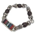 STANLEY GUESS：Wood Ball Links w/Multi Wood Inlaid Box Clip Bracelet(ウッドボールリンクw/マルチウッドインレイドボックスクリップブレスレット)