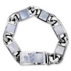 【STANLEY GUESS スタンリーゲス Bracelet ブレスレット】スクエアシェルインレイドリンクブレスレットw/1ピースシェルボックスクリップ/ラージ【送料無料】
