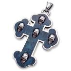 STANLEY GUESS(スタンリーゲス)：Wood Inlaid Guns Cross w/Skull Inlaid Pendant/Large(ウッドインレイドガンズクロスw/スカルインレイドペンダント/ラージ)