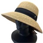 ラフィア 帽子 ブリムダウンハット ストローハット ベルハット 春夏 つば広 リボン リーフ ベージュ ナチュラル 爽やか 麦わら帽子