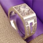 Yahoo! Yahoo!ショッピング(ヤフー ショッピング)指輪 リング メンズ アクセサリー シルバー 925 ジルコニア 正方形 CZダイヤ CZ ジルコン キュービックジルコニア 銀 1粒ダイヤ