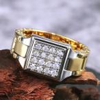  кольцо кольцо Cubic Zirconia печатка цепь серебряный Gold комбинированный paveCZ циркон мужской 4 угол квадратное аксессуары 