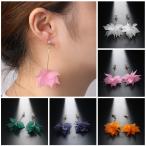 Yahoo! Yahoo!ショッピング(ヤフー ショッピング)ピアス レディース クリスタル フラワー ロングピアス フラワーピアス アクセサリー ジュエリー お花 蓮