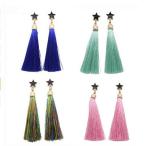 Yahoo! Yahoo!ショッピング(ヤフー ショッピング)ピアス レディース ロングピアス 星 スター ロングタッセル タッセル モード 大人カワイイ フリンジ アクセサリー