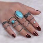 Yahoo! Yahoo!ショッピング(ヤフー ショッピング)指輪 リング 12個セット アクセサリー レディース シルバー ターコイズ 三角 アンティーク Ｖ字 平打 アンティーク ヴィンテージ 彫 ジュエリー