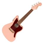 Fender крыло Fullerton Jazzmaster Uke Walnut Fingerboard панцирь черепахи рисунок Pickguard Shell Pink концерт размер электрический укулеле 