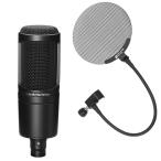 AUDIO-TECHNICA オーディオテクニカ AT2020 コンデンサーマイク 金属製ポップフィルター付きセット オーテク