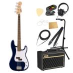 Squierskwaiask тросик Sonic Precision Bass LRL Midnight Blue электрический бас VOX усилитель имеется введение 10 пункт начинающий комплект 