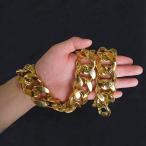 （長さ 80cm）喜平チェーン 極太金色ネックレス プラスチック製ゴールド パンクファッションスタイル ヒップホップ飾り 小道具