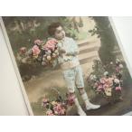  открытка цветок корзина . подросток Франция античный открытка с видом кринолин цветок симпатичный смешанные товары 