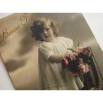  открытка роза. букет . девушка Франция античный открытка с видом rose симпатичный смешанные товары 