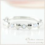 リング レディース 10金 ブルームーン ピンキーリング k10 ホワイトゴールド 10k 指輪 ハートモチーフ 重ねづけ 誕生石 華奢 シンプル ホワイトデー ギフト