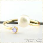 指輪  k10 レディース ピンキーリング 10金 パール アメジスト フォークリング ファランジリング 10k イエローゴールドk10 華奢 2月リング  クリスマス