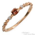 リング レディース 10金 指輪 ガーネット ダイヤモンド 重ねづけ k10 ピンクゴールドk10 10k 華奢 天然石  クリスマス