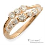 リング レディース k10 10周年 記念 ピンクゴールドk10 2連 テン10粒 10k 10石 テンダイヤモンド 10金 指輪 ダイヤモンド  クリスマス