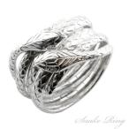 リング レディース プラチナ900 指輪 2連 プラチナ 蛇 ダイヤモンド ヘビ スネーク pt90 ...