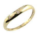 リング レディース 10金 指輪 ダイヤモンド ピンキーリング k10 イエローゴールドk10 10k 華奢 誕生石 天然石 3石 重ねづけ スリーストーン  クリスマス