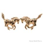 10金 スタッドピアス 馬 うま ピアス レディース ホース k10 10k ピンクゴールドk10 地金 地金ピアス 干支 午 キャッチ 動物モチーフ  クリスマス