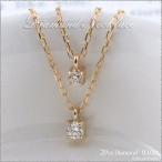 ネックレス レディース ダイヤモンド   ピンクゴールドk10 華奢 k10 10金 10K 重ねづ ...