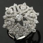 レディース ダイヤモンド リング 18金 指輪 ダイヤモンドリング ホワイトゴールドk18 1.0ct レース 18k k18 花 フラワー  クリスマス