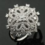 レディース プラチナ リング 指輪 ダイヤモンド ダイヤモンドリング 1.0ct プラチナ900  レース pt900 透かし 幅広 ゴージャス 花 フラワー  クリスマス