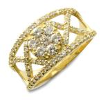 18金 リング レディース 指輪 ダイヤモンド ダイヤモンドリング イエローゴールドk18 1.0ct アンティーク 18k k18 花 フラワー ダイヤ  クリスマス