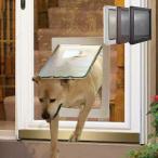 送料無料 ペットドア 引き戸 取り付け 犬 小型犬 中型犬 大型犬 磁石 耐用 後付け 引き戸用 自動に閉める ペット出入り口 開閉ロック機能付き