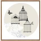 インテリア パネル デザイナーズアート ABSTRACT REALITY CAGE2 インテリア雑貨 70×70×3.5cm モノトーン 和風